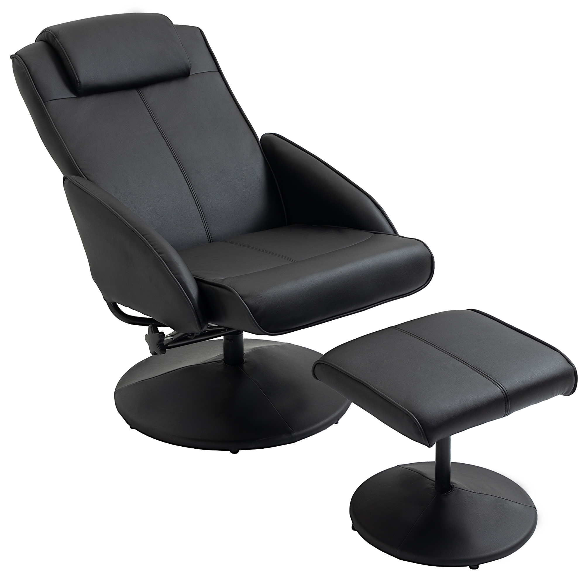 HOMCOM Relaxsessel mit Hocker, 360°drehbarer Fernsehsessel mit Liegefunktio günstig online kaufen