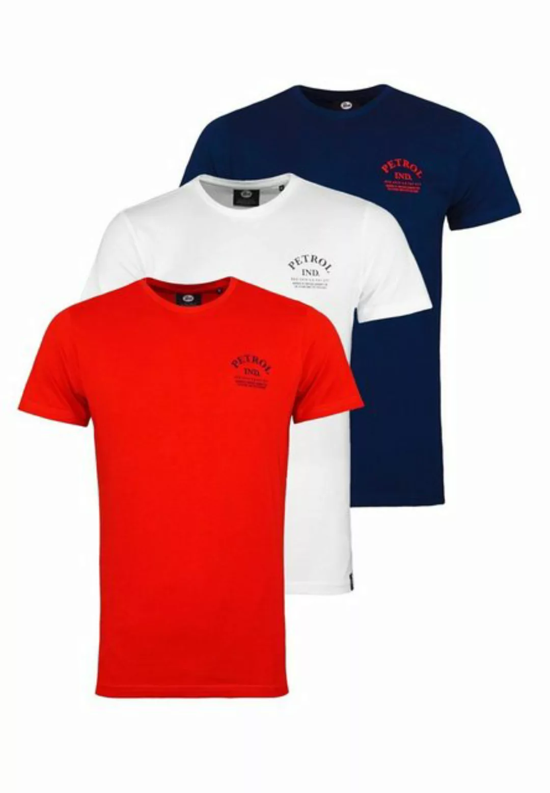 Petrol Industries T-Shirt Shirt T-Shirts im 3 Pack mit O-Neck und Logo (3-t günstig online kaufen