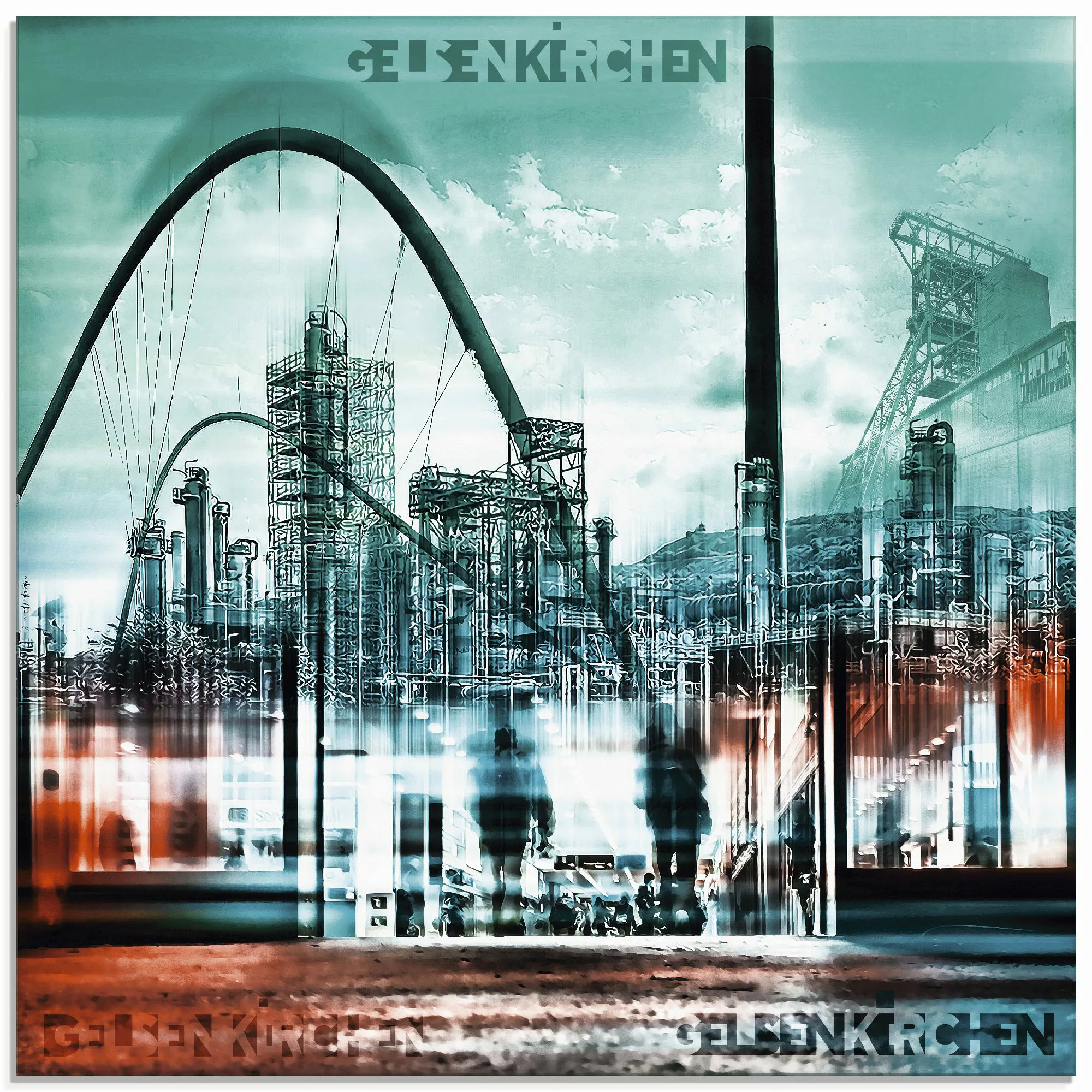 Artland Glasbild "Gelsenkirchen Skyline Collage 02", Deutschland, (1 St.), günstig online kaufen