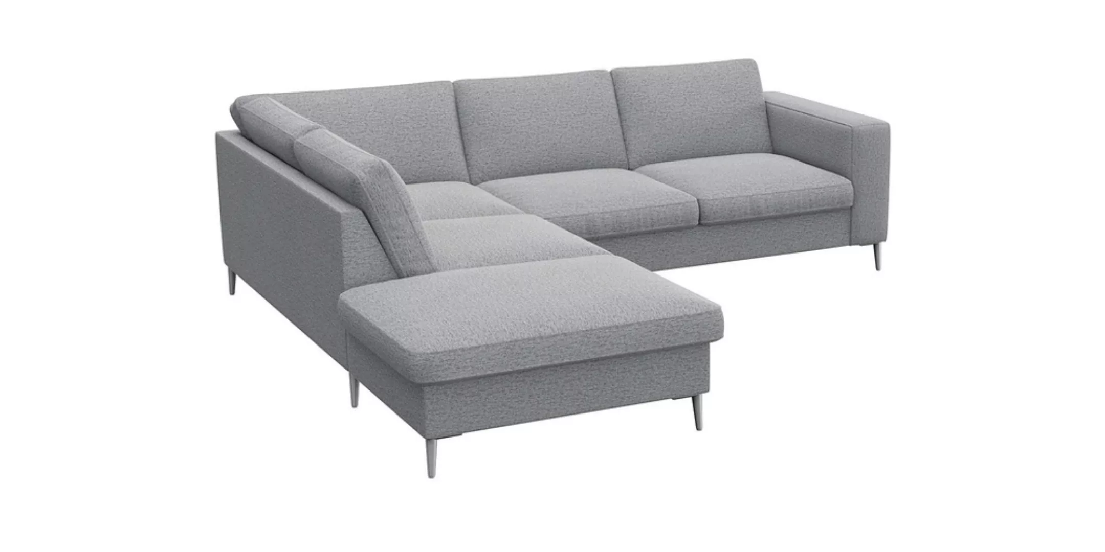 FLEXLUX Ecksofa "Fiore, L-Form", breite Armlehnen, Füße alufarben, B/T 241/ günstig online kaufen