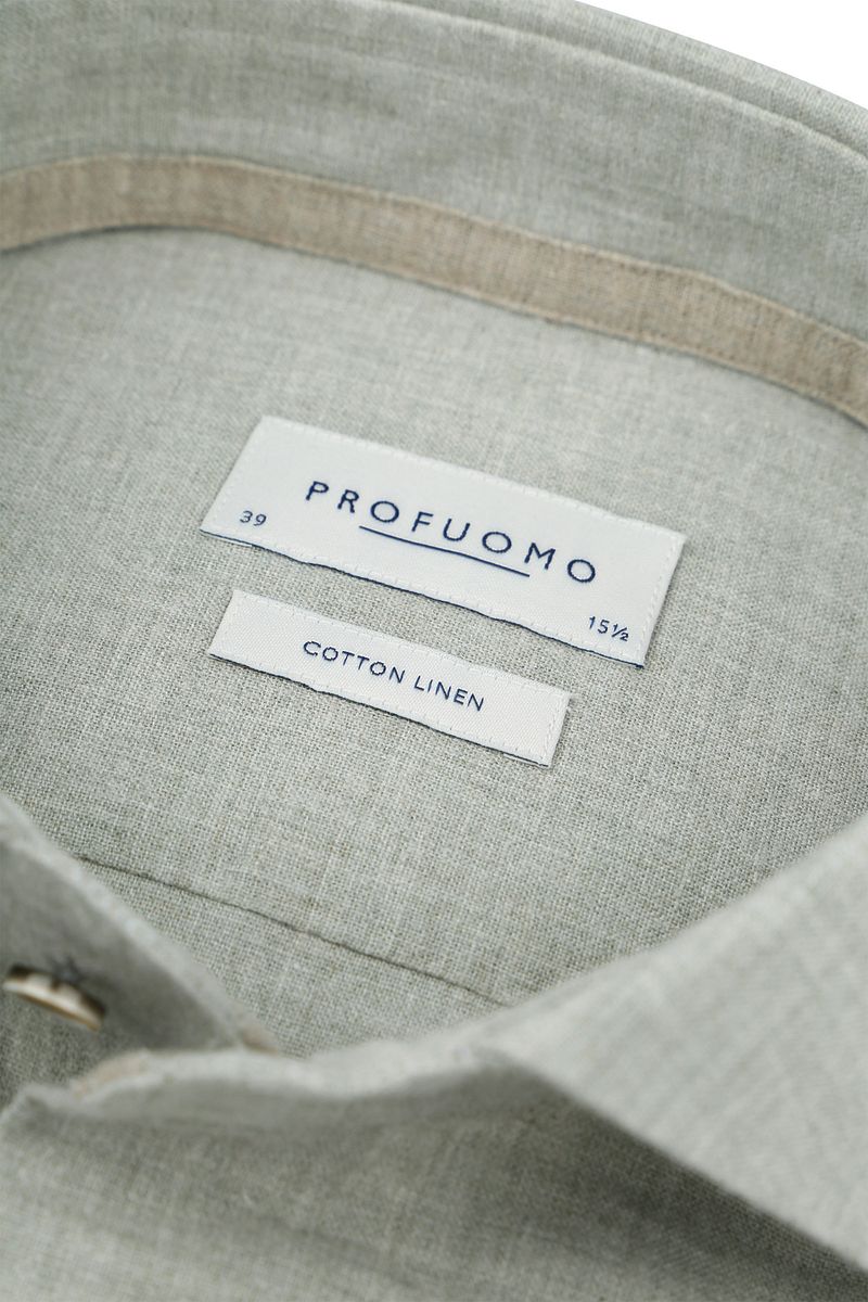 Profuomo Hemd Leinen Blend Hellgrün - Größe 43 günstig online kaufen