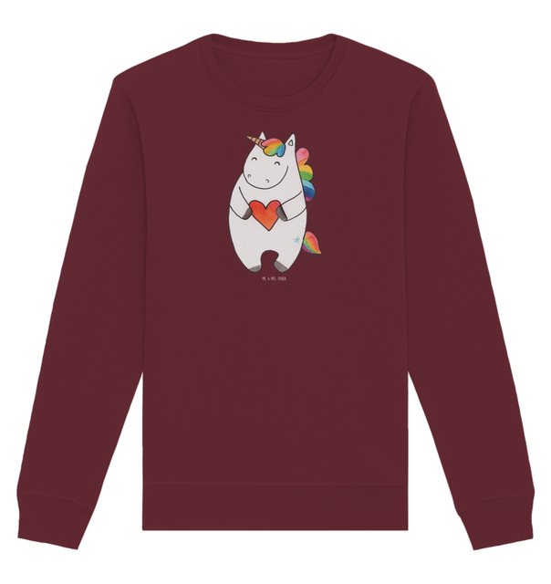 Mr. & Mrs. Panda Longpullover Größe XS Einhorn Herz - Burgundy - Geschenk, günstig online kaufen