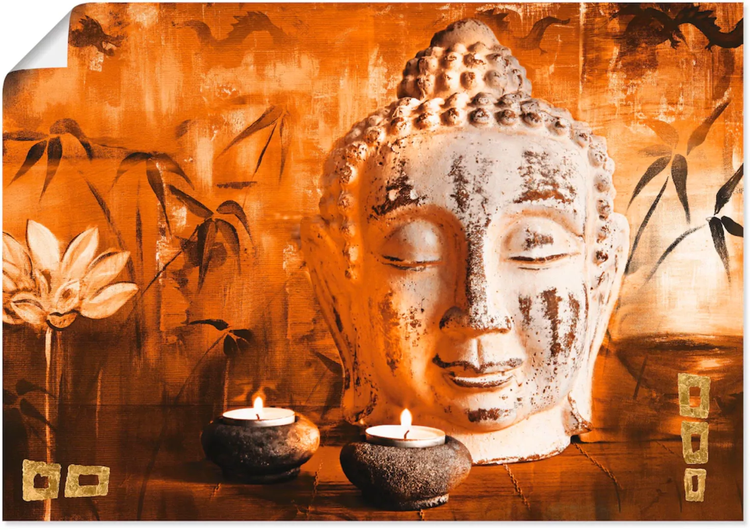 Artland Wandbild "Buddha mit Kerzen", Religion, (1 St.) günstig online kaufen