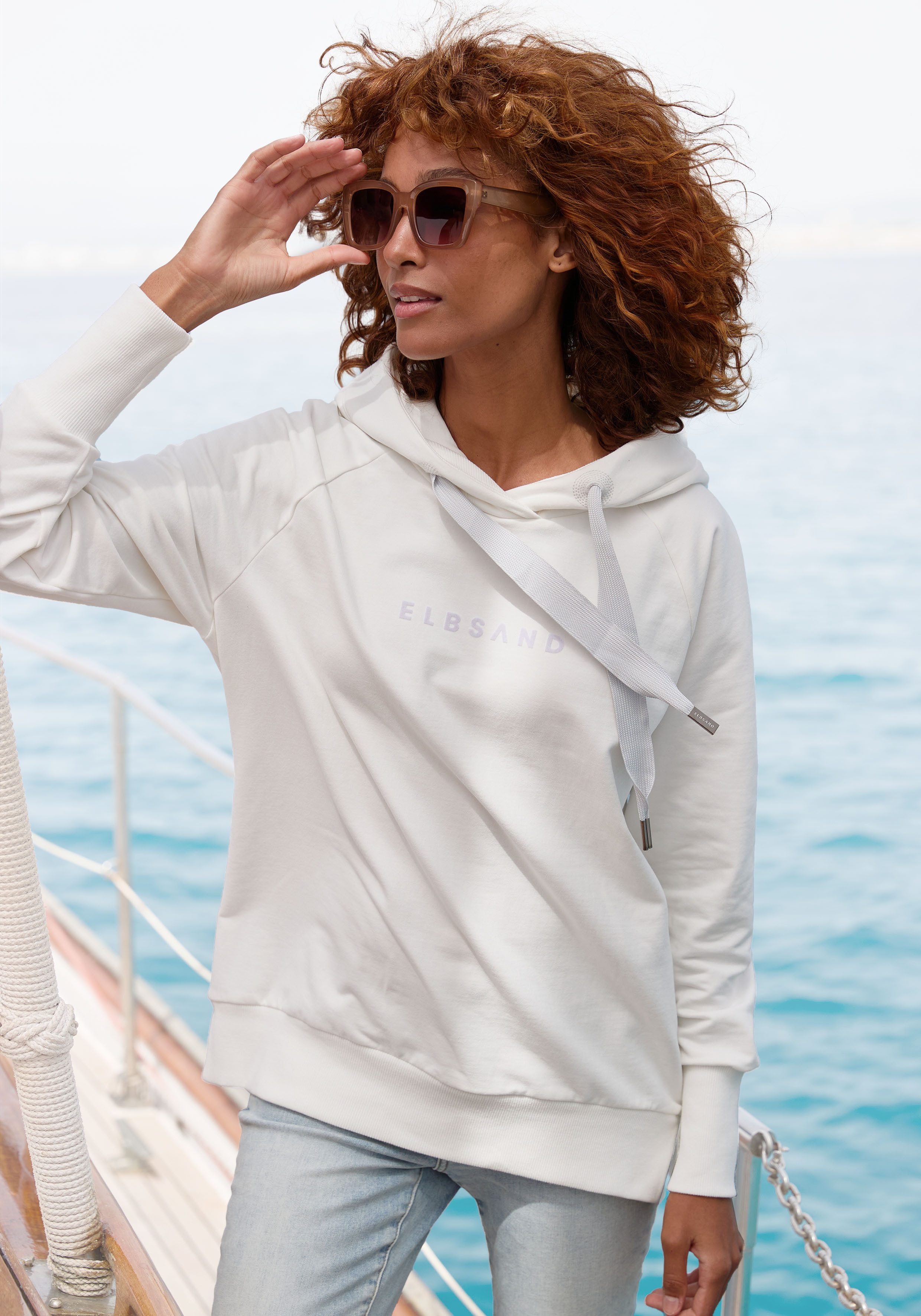 Elbsand Kapuzensweatshirt "Svana", mit Logoprint, bequemer Hoodie, seitlich günstig online kaufen