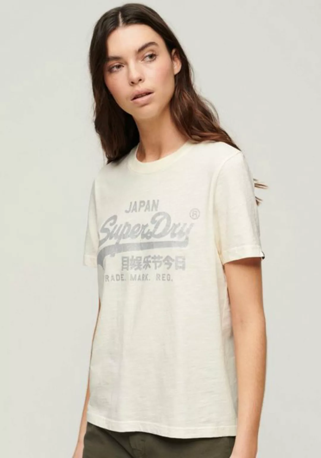 Superdry T-Shirt METALLIC VL RELAXED T SHIRT Print-Shirt mit glitzerndem Lo günstig online kaufen