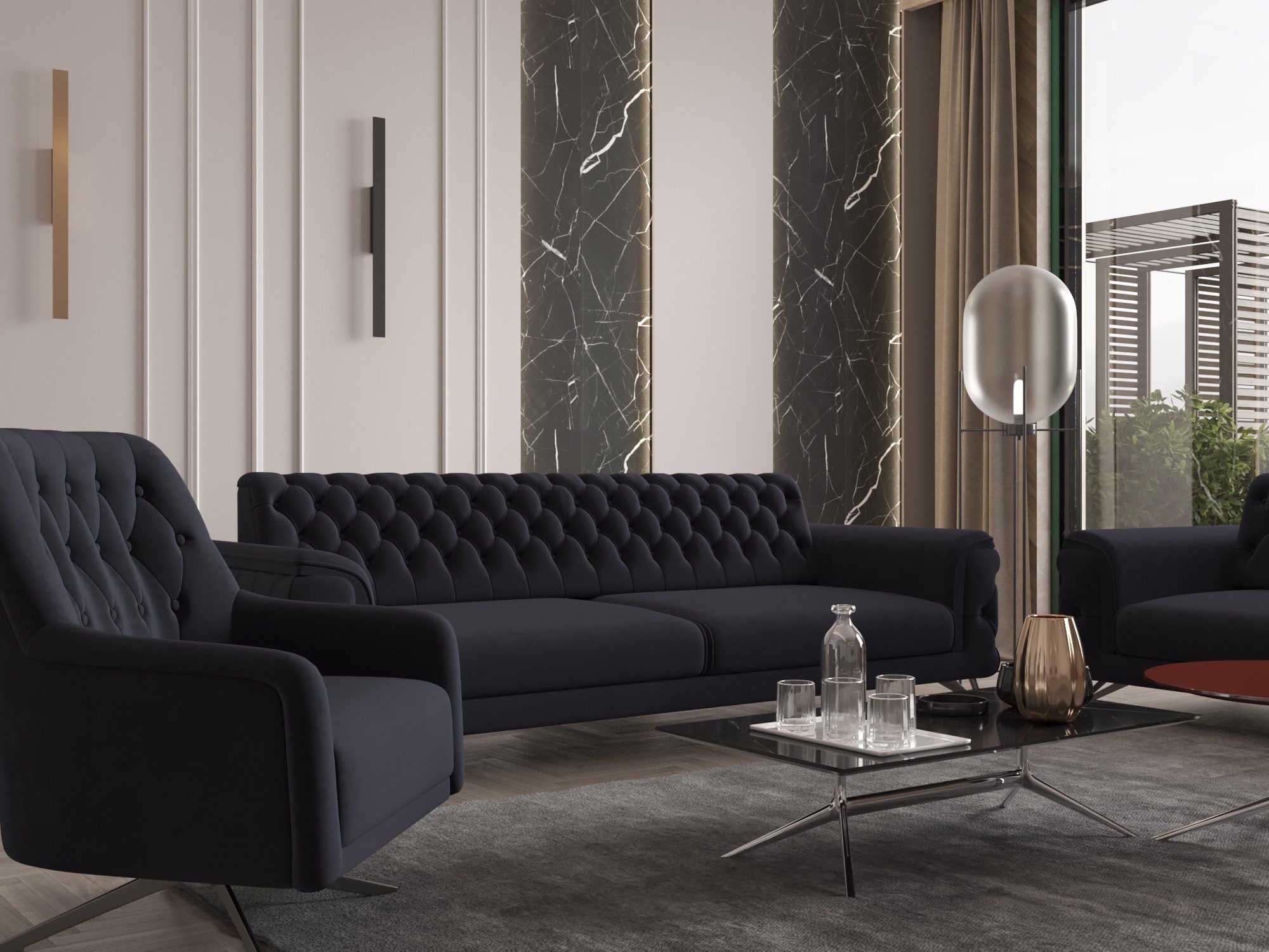 Möbeldreams Sofa Alina Living Kombi-Set Chesterfield günstig online kaufen