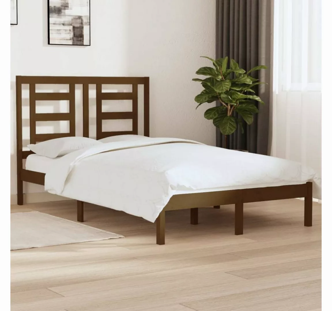 furnicato Bett Massivholzbett Honigbraun Kiefer 120x200 cm günstig online kaufen