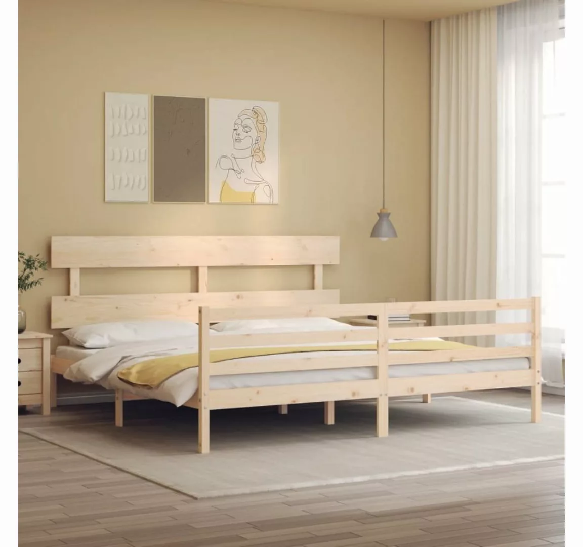 furnicato Bett Seniorenbett mit Kopfteil 200x200 cm Massivholz günstig online kaufen