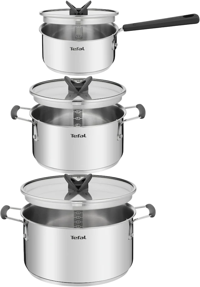 Tefal Topf-Set »G7376S Opti'Space«, Edelstahl, (Set, 6 tlg., Stielkasseroll günstig online kaufen