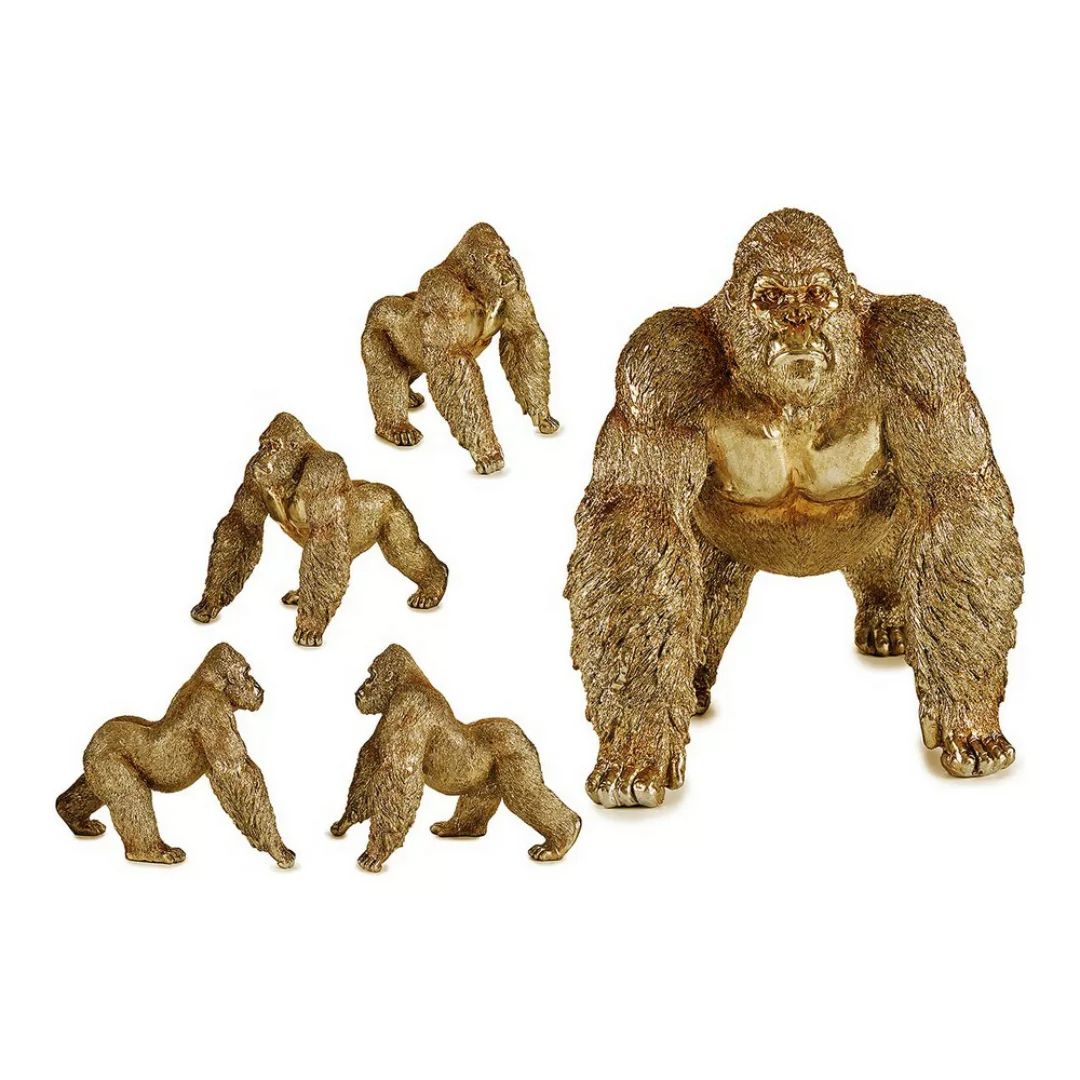 Deko-figur Gorilla Golden Harz (20 X 27,5 X 34 Cm) günstig online kaufen