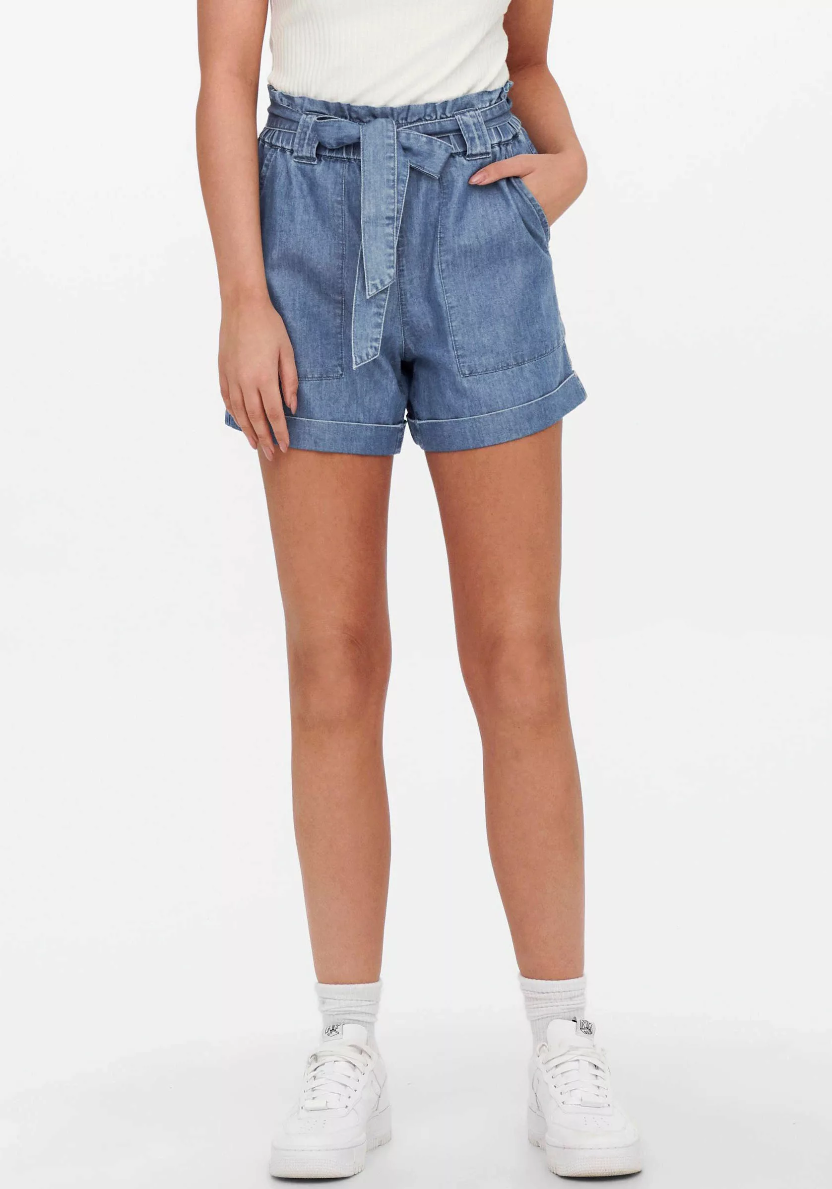 ONLY Shorts ONLBEA SMILLA HW PB LOOSE DNM SHORTS im Denim Look günstig online kaufen