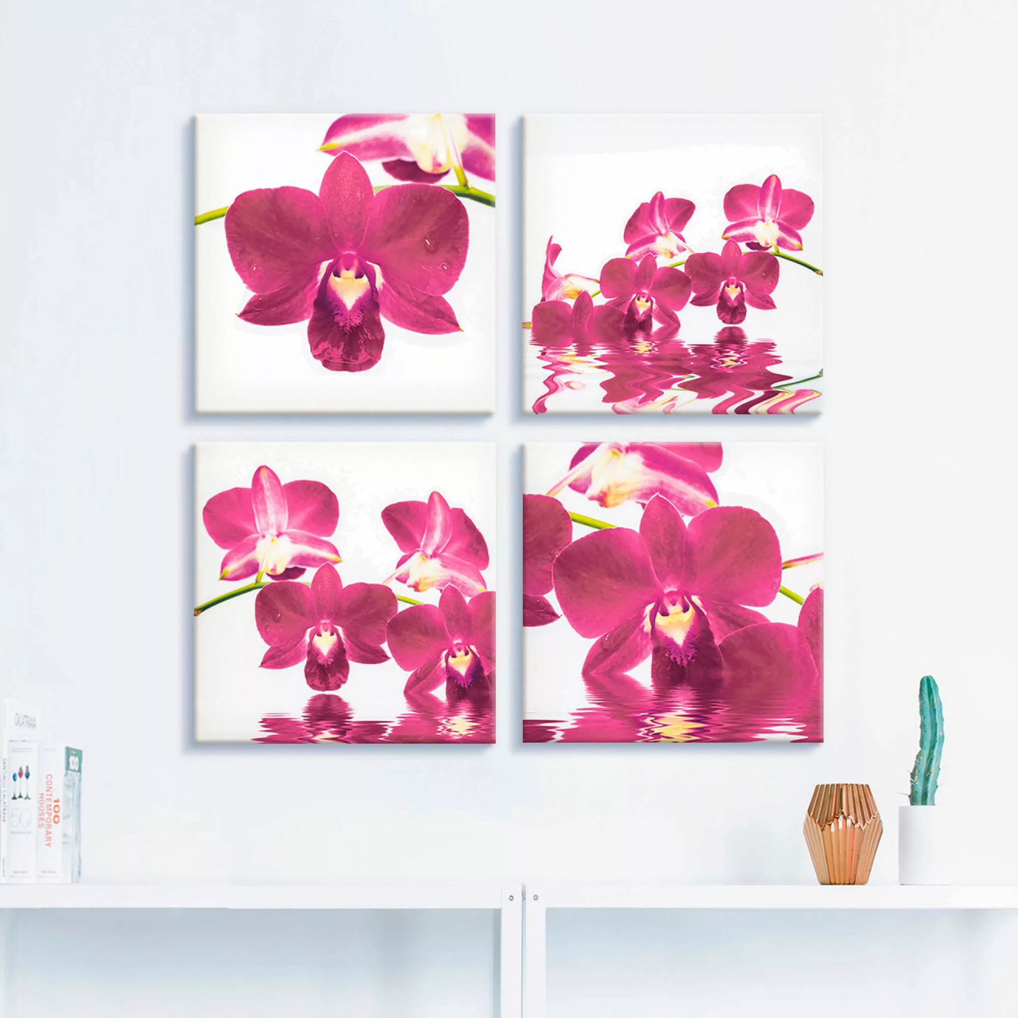 Artland Leinwandbild "Phalaenopsis Orchidee", Blumen, (4 St.) günstig online kaufen