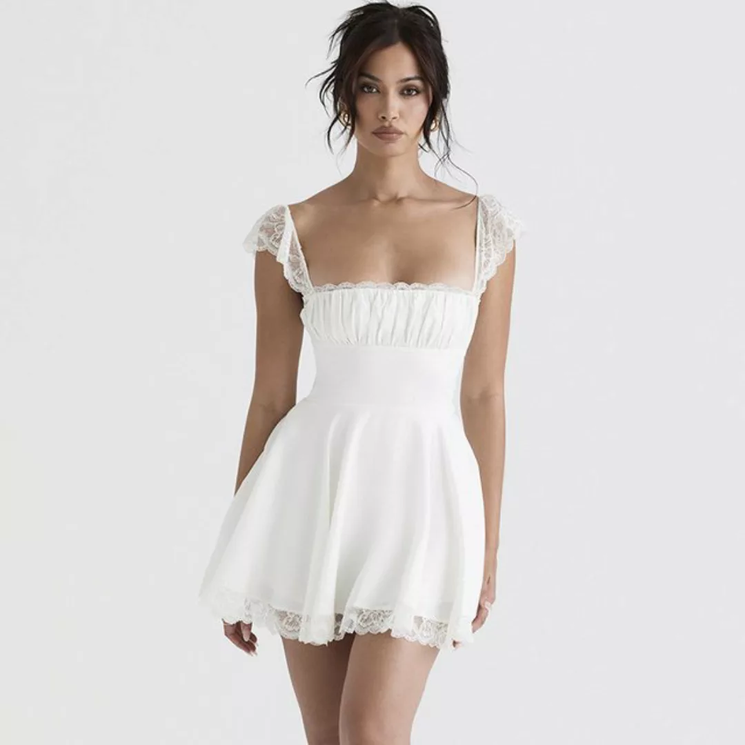 RUZU UG Dirndl Strapsrock aus Spitze, schmales weißes Kleid (1-tlg) günstig online kaufen