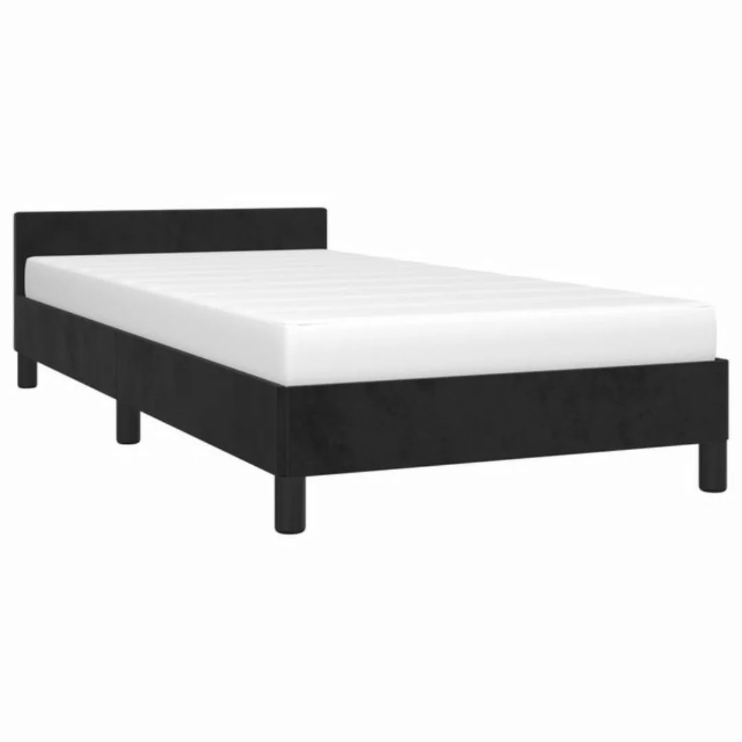 vidaXL Bett Bettgestell mit Kopfteil Schwarz 90x190 cm Samt günstig online kaufen