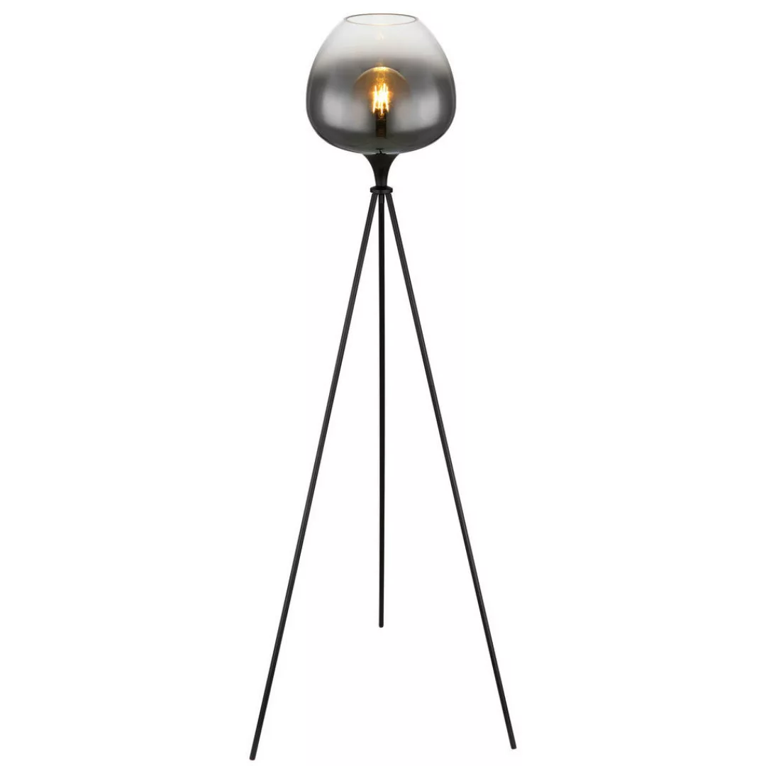 GLOBO Stehleuchte schwarz Metall H/D: ca. 145x65 cm E27 1 Brennstellen günstig online kaufen