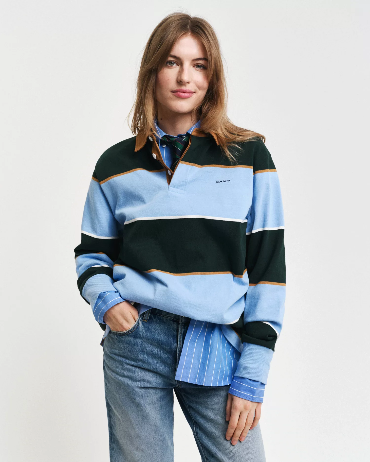 Gant Langarm-Poloshirt MULTISTRIPE HEAVY RUGGER mit bunten Streifen, unisex günstig online kaufen