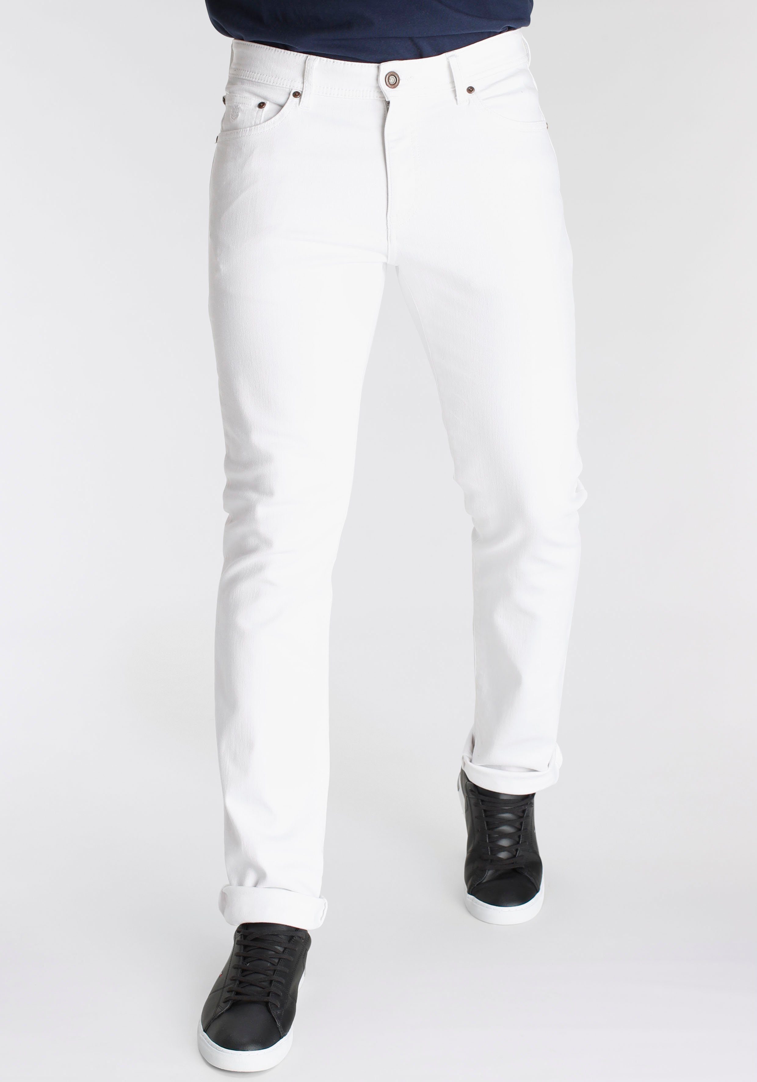 DELMAO Stretch-Jeans ""Reed"", gerader Beinschnitt, Used-Look-Waschung, nie günstig online kaufen