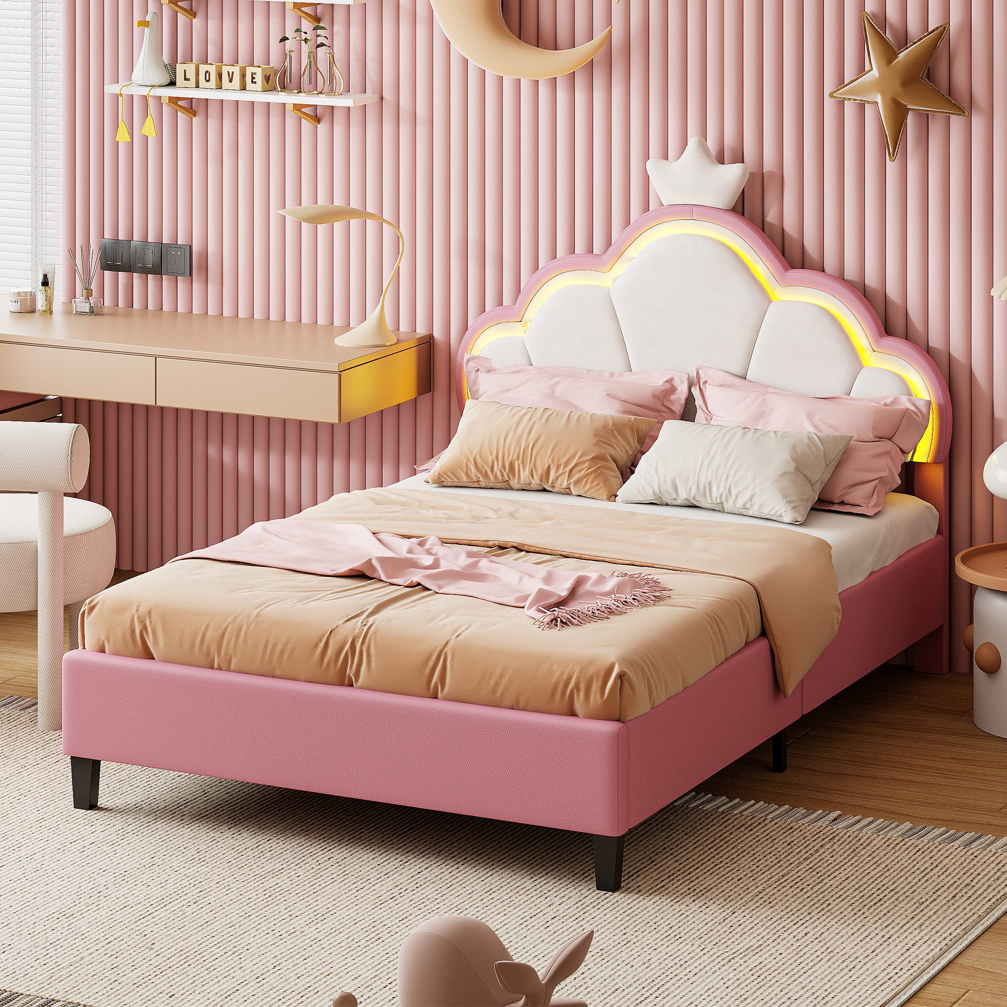 SEEZSSA Polsterbett Kinderbett Jugendbett (90x200cm Bett günstig online kaufen
