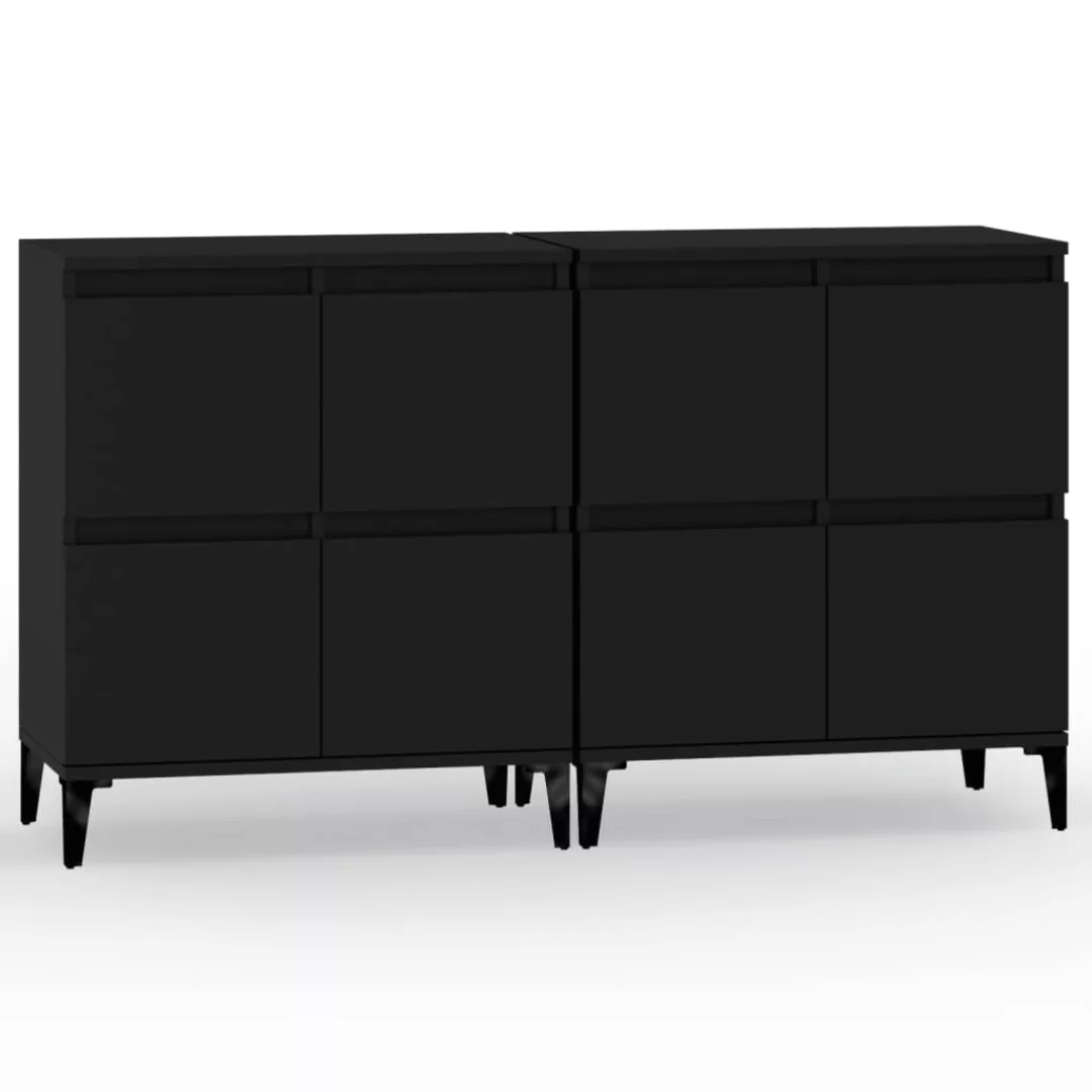 Vidaxl Sideboards 2 Stk. Schwarz 60x35x70 Cm Holzwerkstoff günstig online kaufen