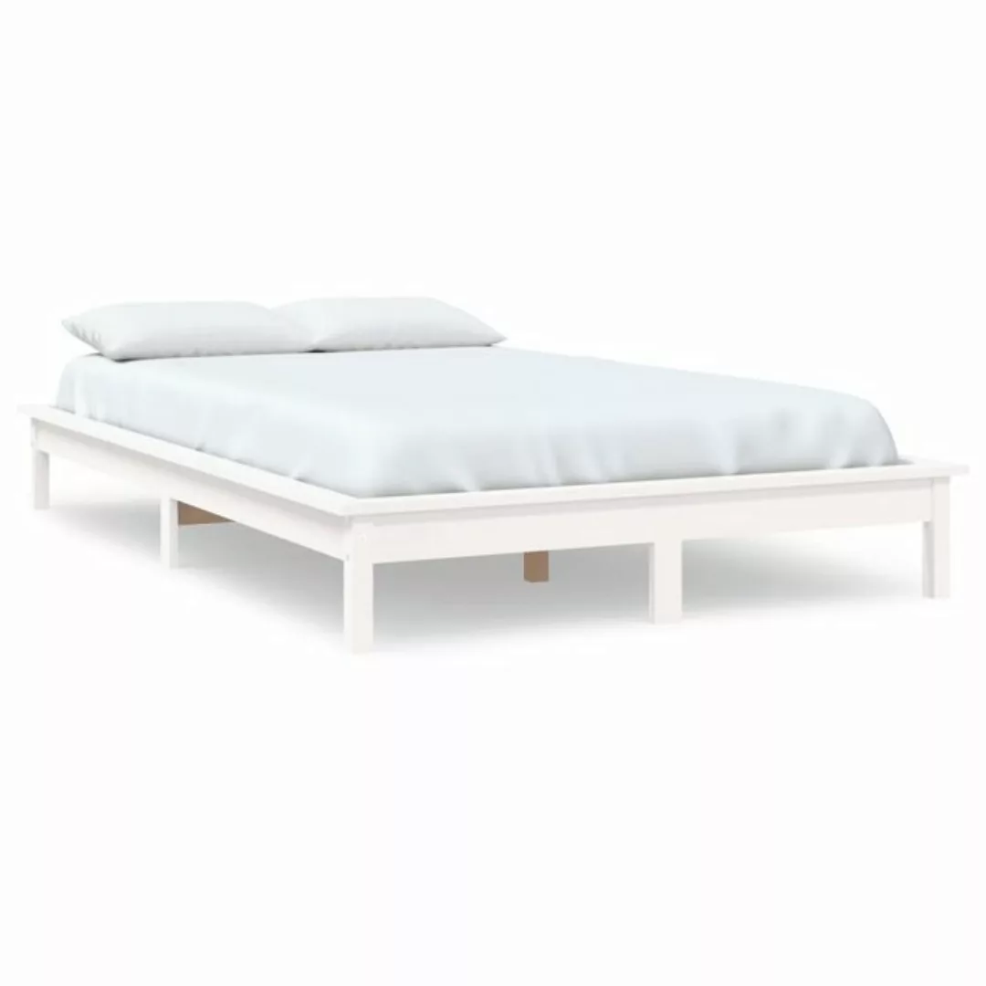 furnicato Bett Massivholzbett Weiß 160x200 cm Kiefer günstig online kaufen