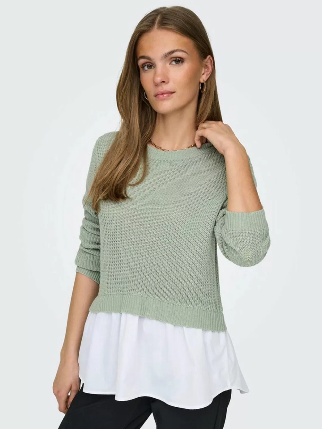 ONLY Rundhalspullover ONLVIVIANA LS MIX O-NECK CC KNT günstig online kaufen