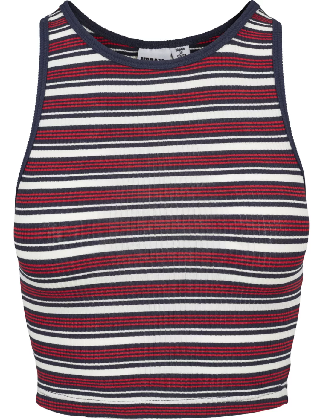 URBAN CLASSICS T-Shirt Damen Ladies Rib Stripe Cropped Top (1-tlg) günstig online kaufen