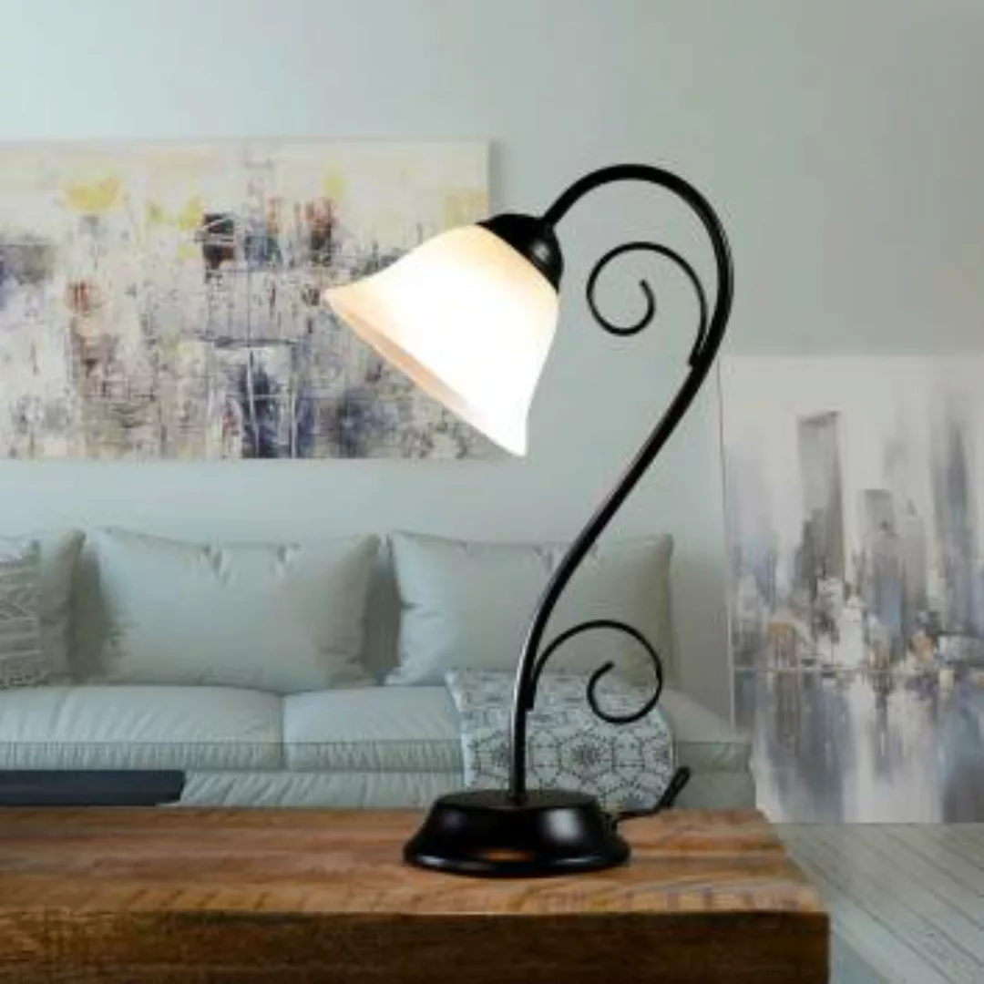 Rustikale Tischlampe Schwarz Alabaster H:43cm ATHEN günstig online kaufen
