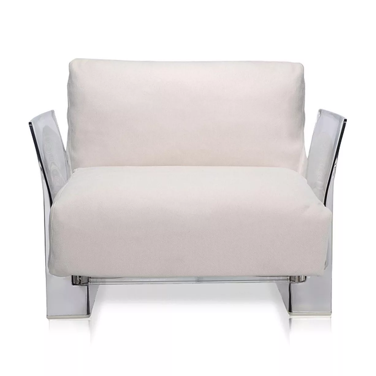 Kartell - Pop Sessel Gestell transparent - sand/Baumwolle/BxTxH 92x94x70cm günstig online kaufen