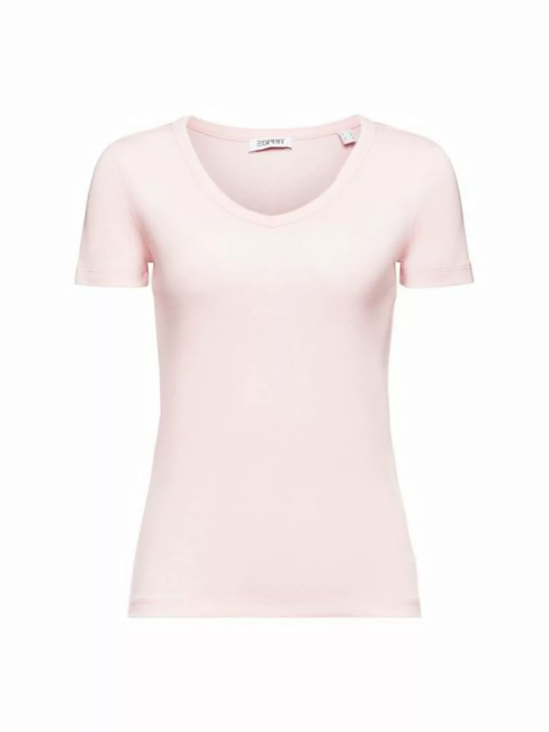 Esprit T-Shirt Baumwoll-T-Shirt mit V-Ausschnitt (1-tlg) günstig online kaufen