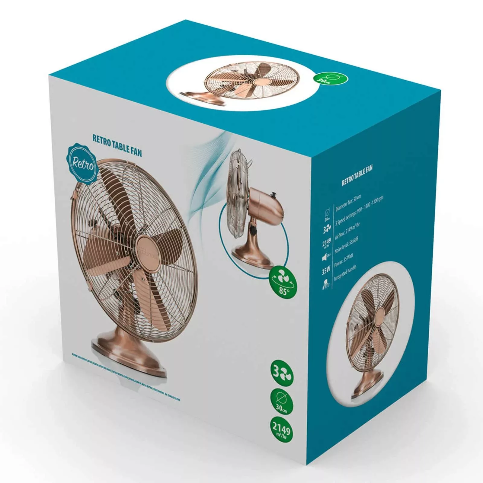 Tristar Retro Tischventilator Ve-5970 35 W 30 Cm Kupfer günstig online kaufen