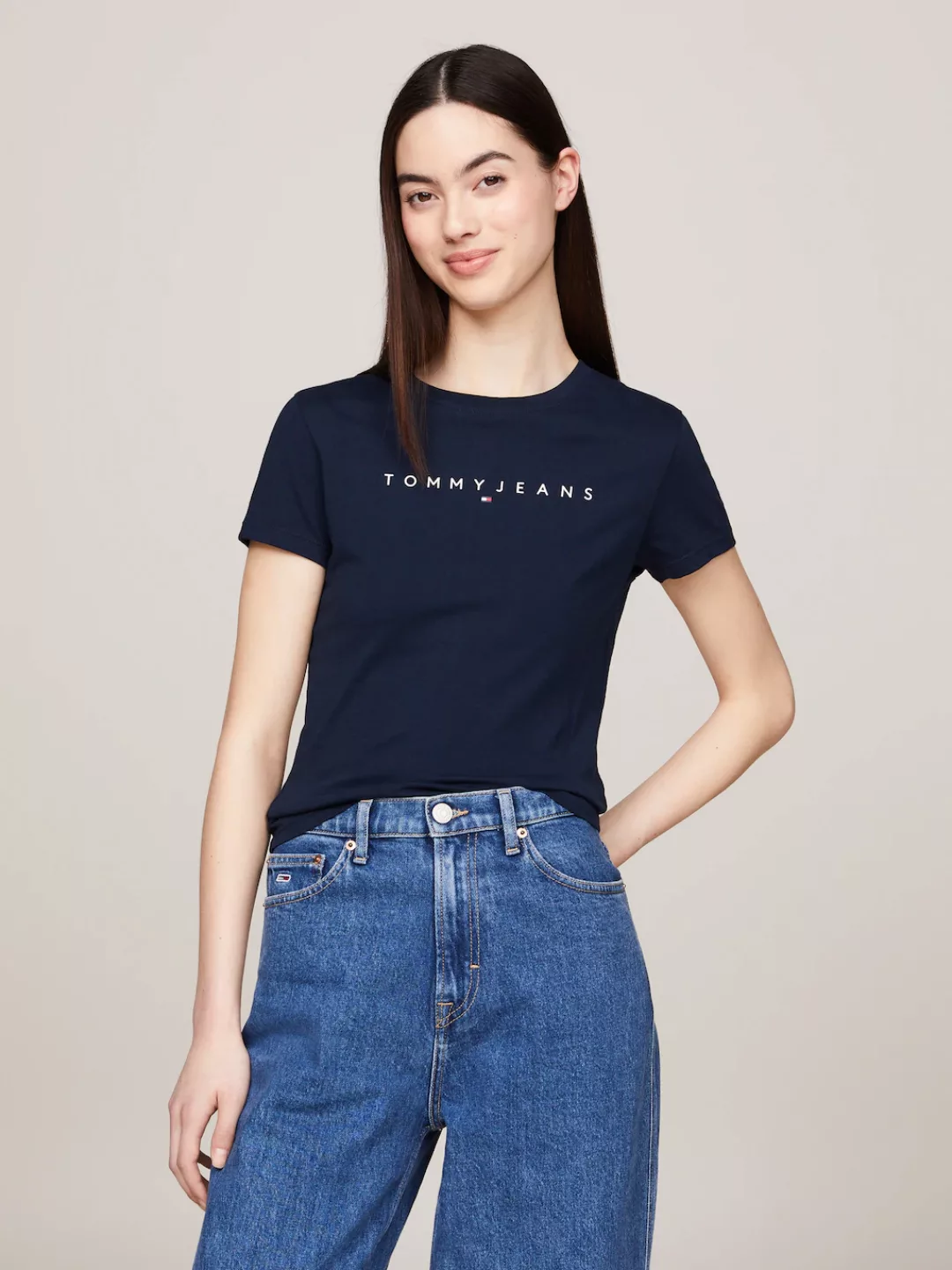 Tommy Jeans T-Shirt TJW SLIM LINEAR TEE EXT mit Logo-Schriftzug günstig online kaufen