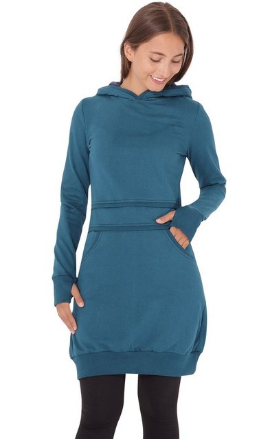 PUREWONDER Sweatkleid Kapuzenpullover-Kleid dr19 einfarbiges Hoodie-Kleid günstig online kaufen