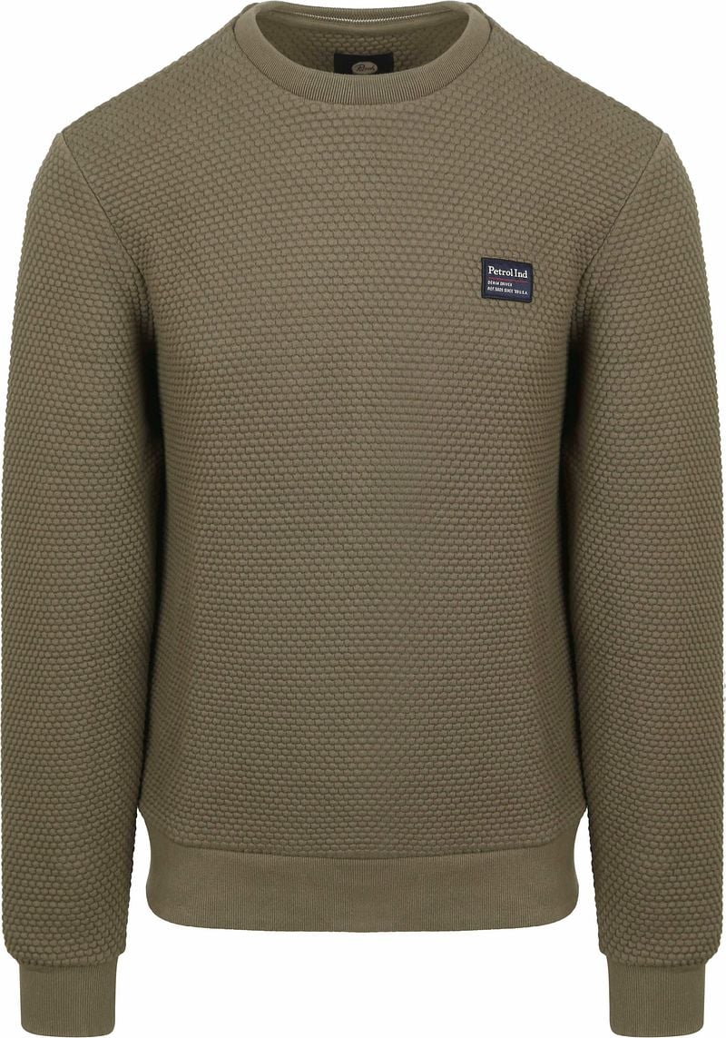 Petrol Pullover Structure Olive - Größe L günstig online kaufen