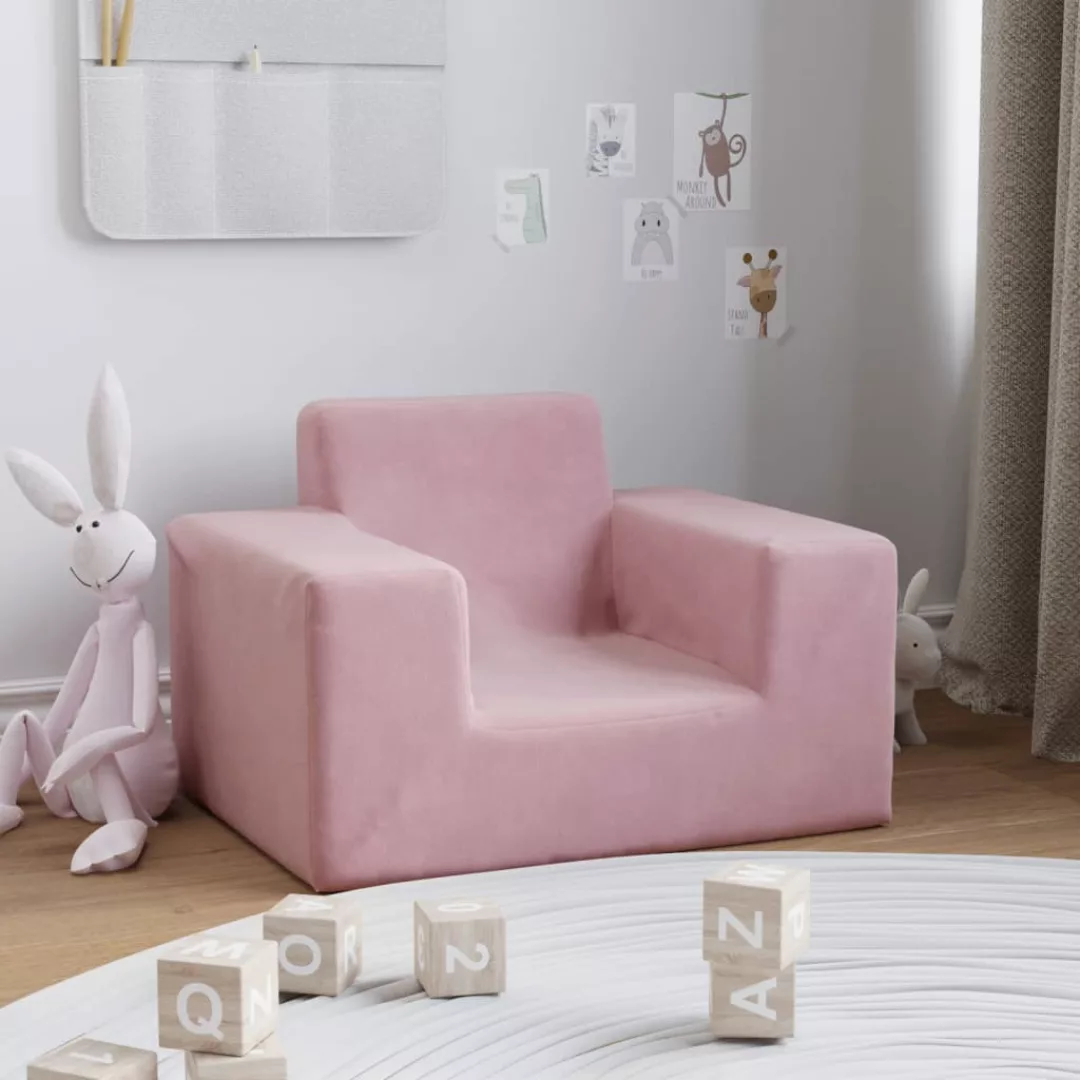 Vidaxl Kindersofa Rosa Weich Plüsch günstig online kaufen