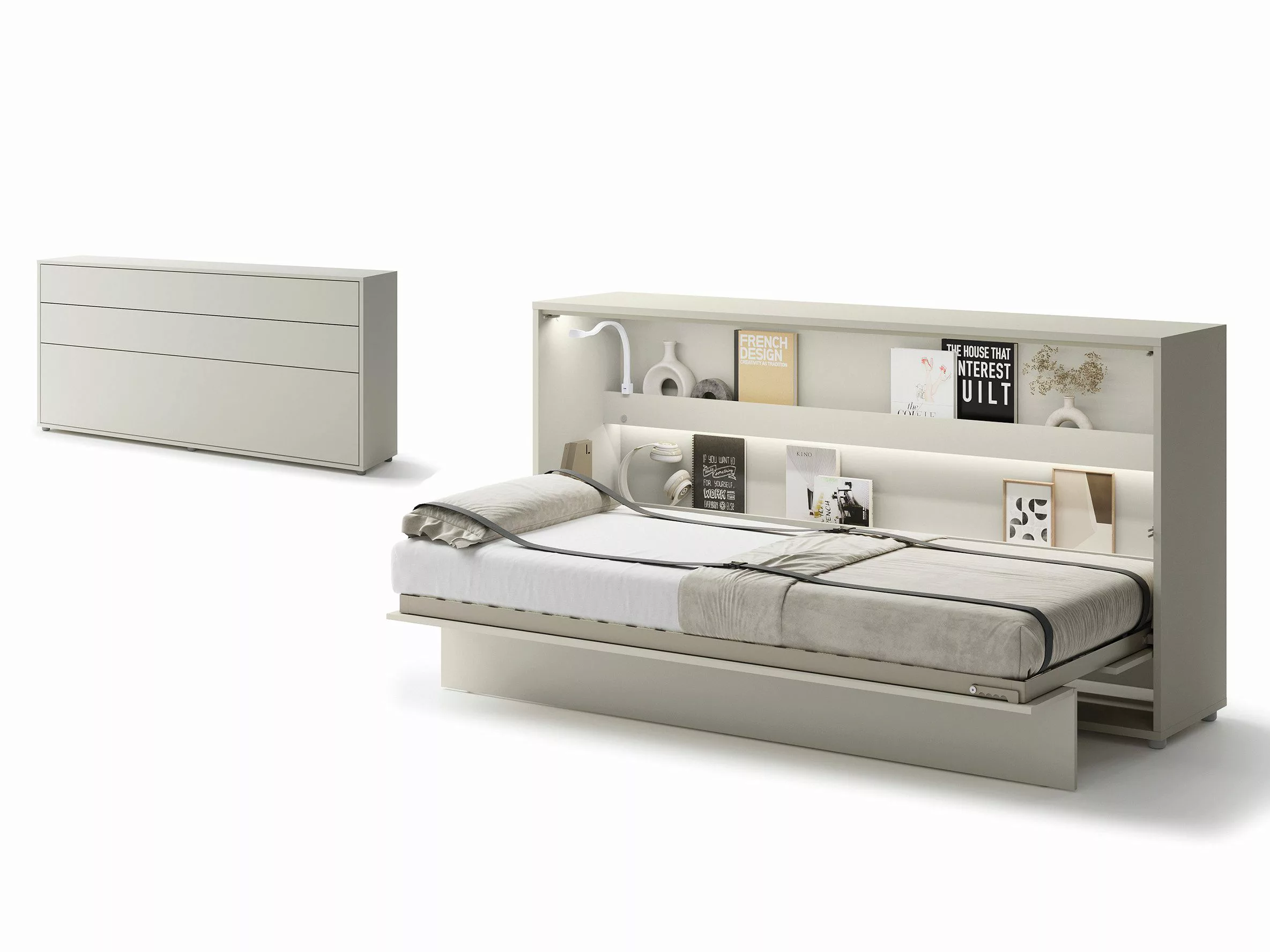 Compleo Schrankbett Horizontal Wandklappbett Lenart Bed günstig online kaufen