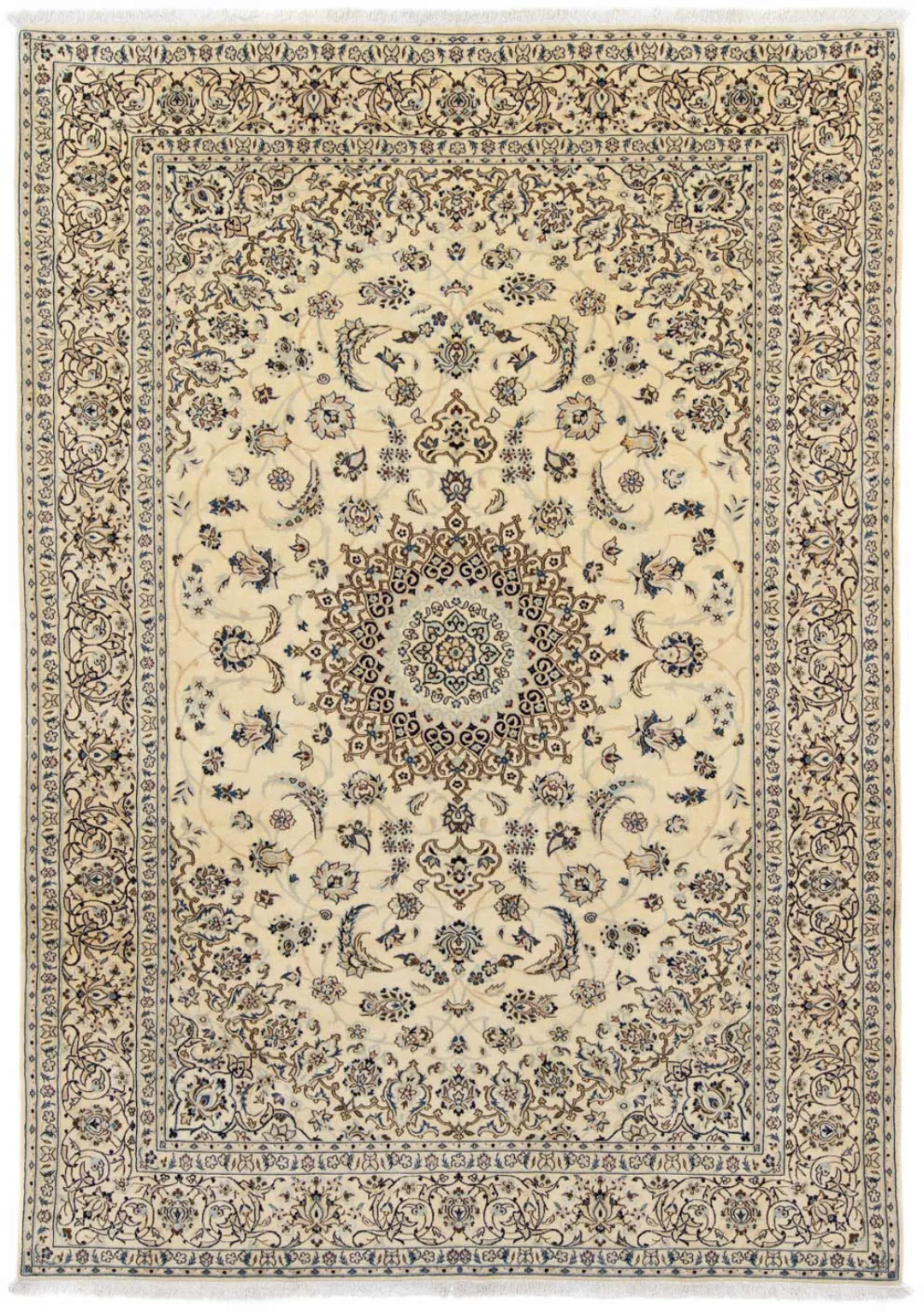 morgenland Wollteppich »Nain Medaillon Beige 299 x 199 cm«, rechteckig günstig online kaufen