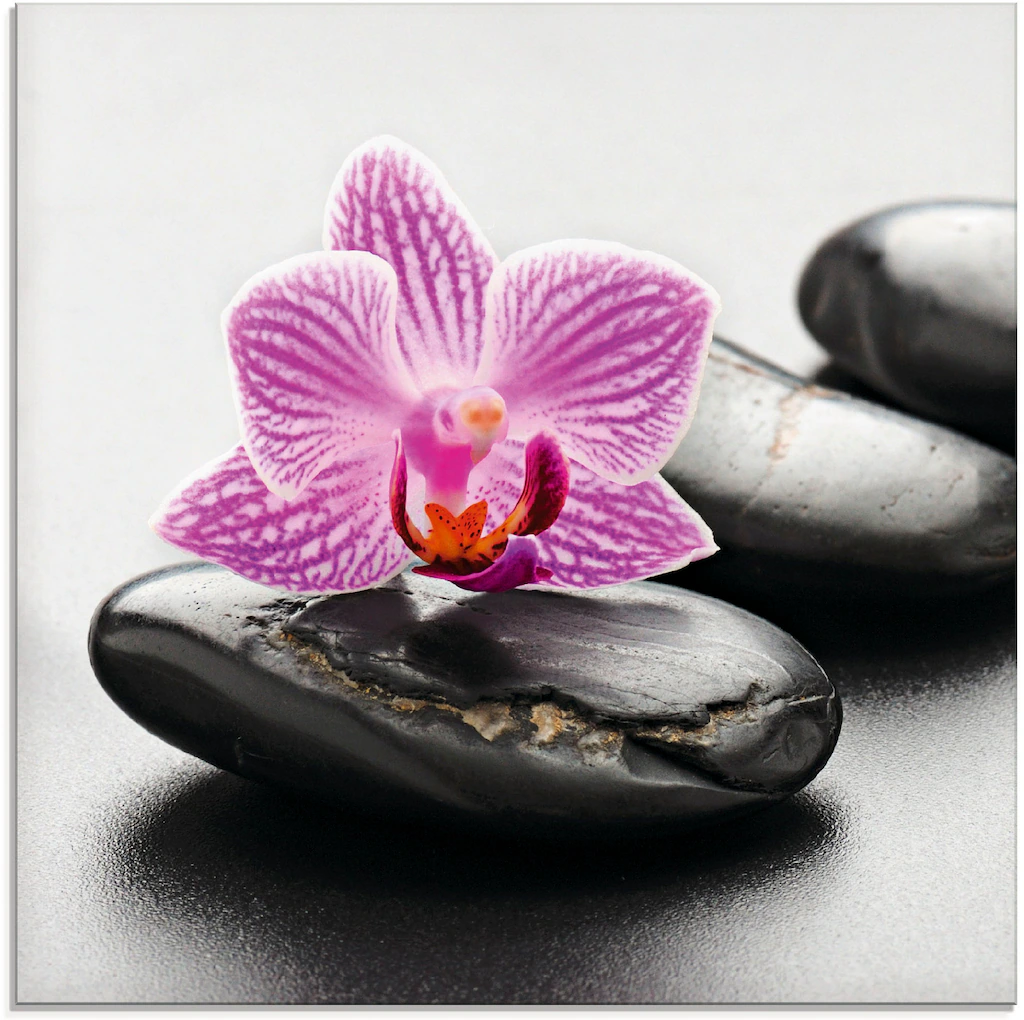 Artland Glasbild "Spa-Konzept mit Zen Steinen und Orchidee", Zen, (1 St.), günstig online kaufen