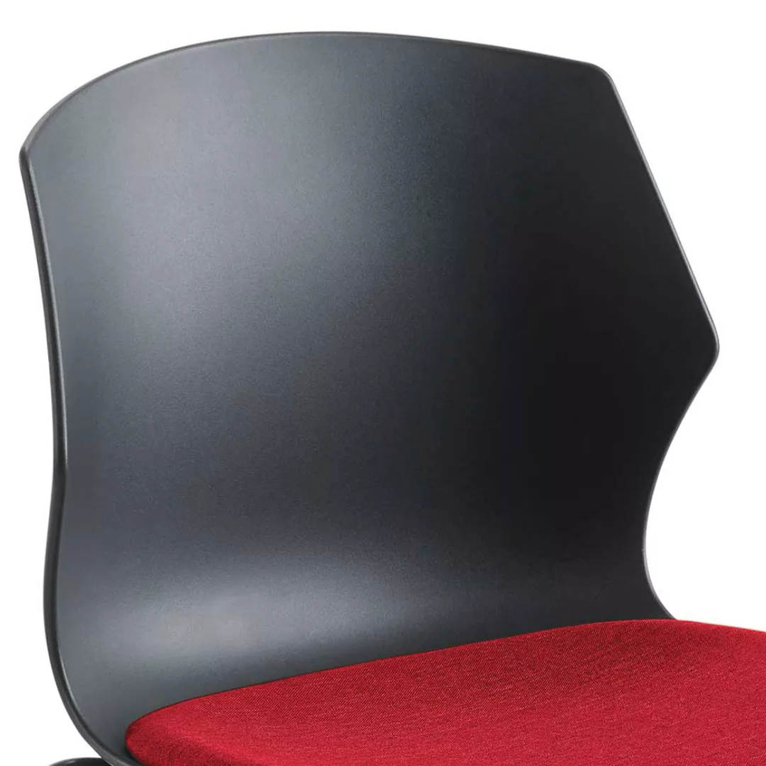 Esstischstuhl in Rot Schwarz und Anthrazit 55 cm breit günstig online kaufen