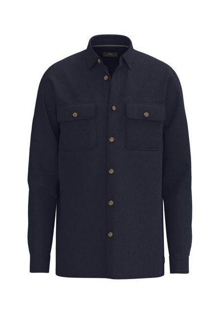 FYNCH-HATTON Strickpullover Corduroy Overshirt navy günstig online kaufen