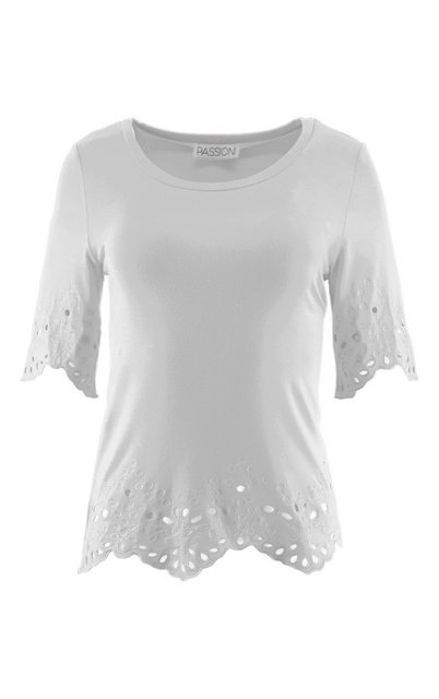 Passioni T-Shirt Sommer-T-Shirt in mit Broderie-Anglaise-Details günstig online kaufen