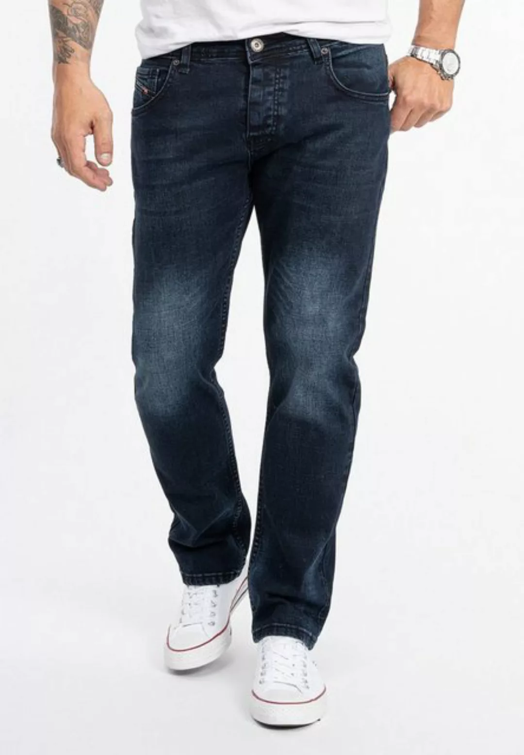 Rock Creek Straight-Jeans Herren Jeans Stonewashed Blau RC-2278 günstig online kaufen