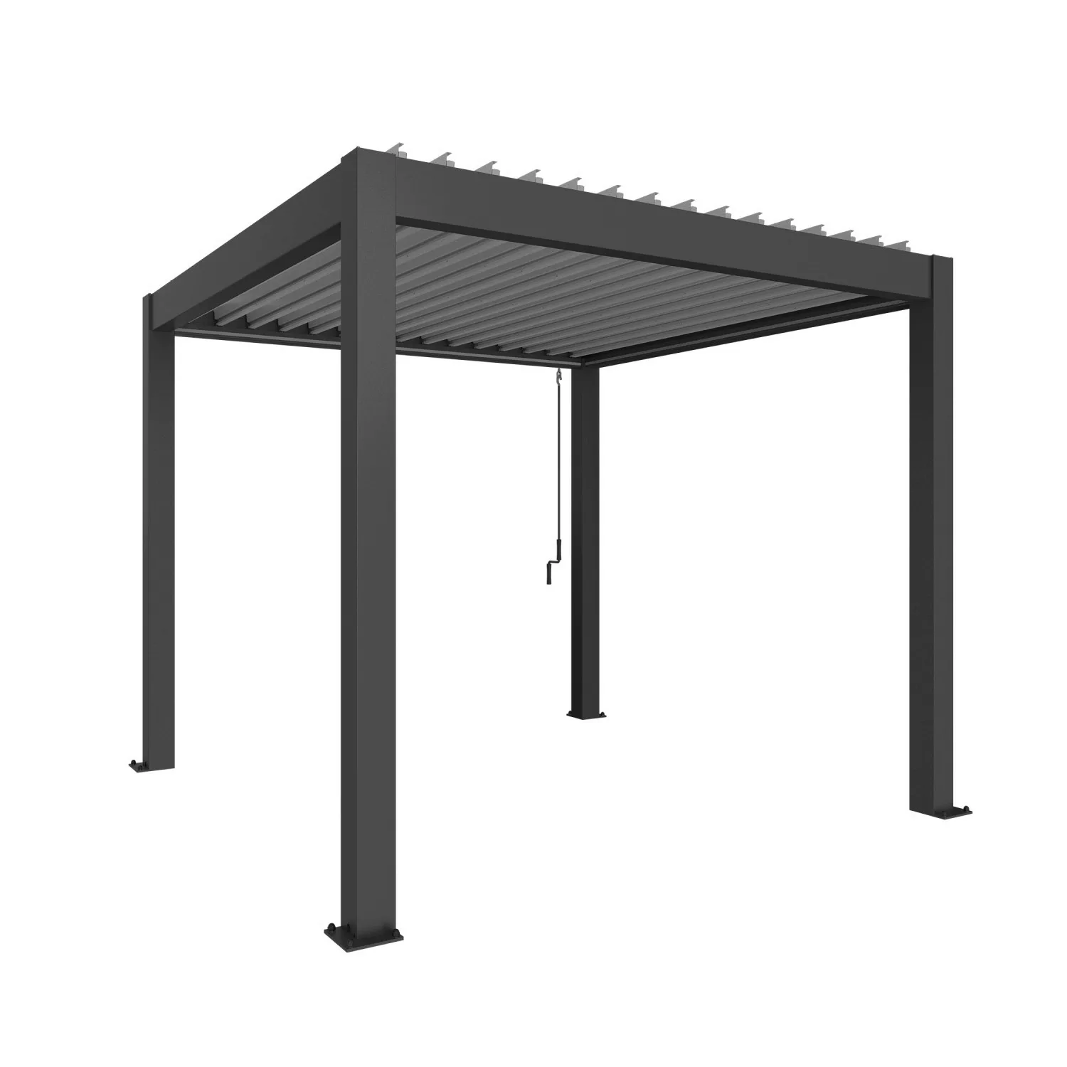 Biohort Pergola 255 cm x 312 cm x 312 cm Dunkelgrau/Silber-Metallic günstig online kaufen