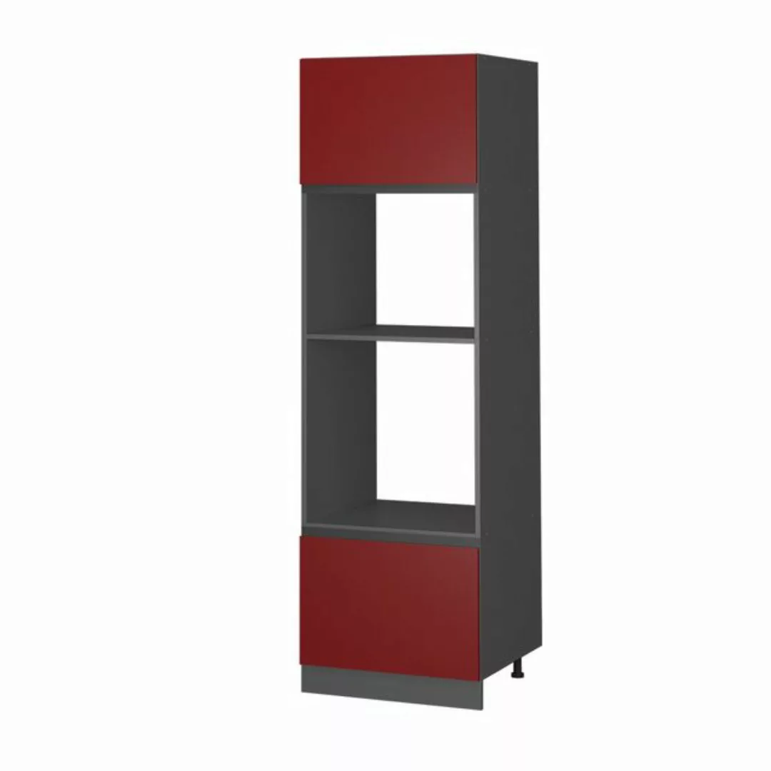 Vicco Mikrowellenumbauschrank Hochschrank J-Shape 60 cm Anthrazit/Rot günstig online kaufen