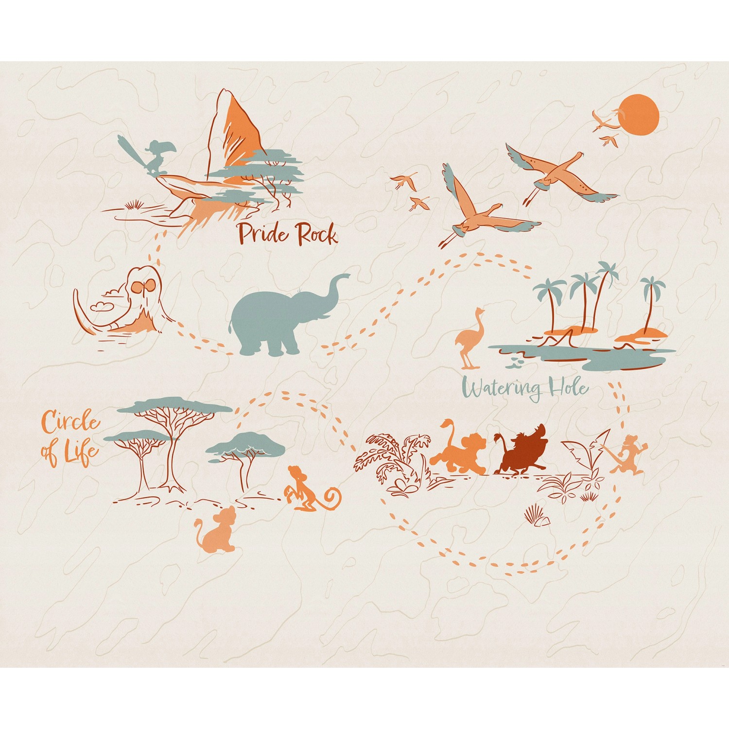 Komar Vlies Fototapete Disney The Lion King Circle of Life Mehrfarbig günstig online kaufen