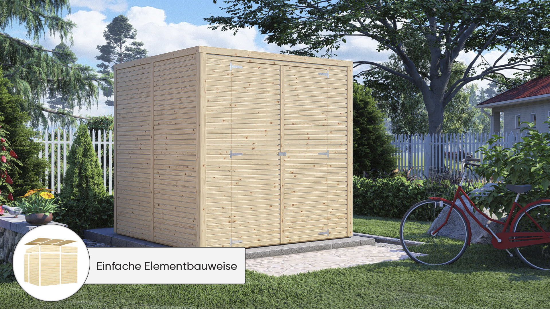 KONIFERA Gartenhaus "Beno 3 Fineline Flachdach" günstig online kaufen