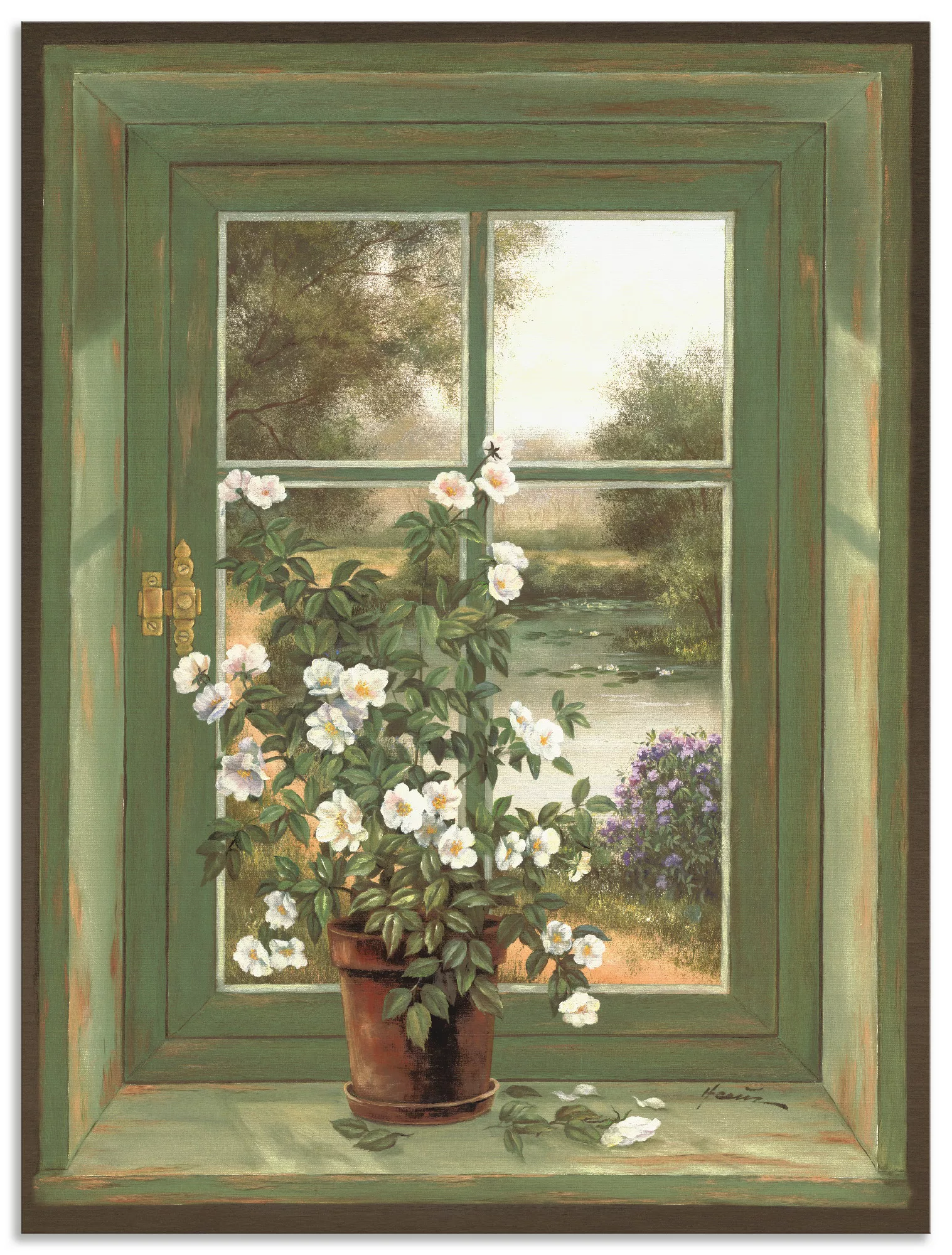 Artland Wandbild "Wildrosen am Fenster", Arrangements, (1 St.), als Alubild günstig online kaufen