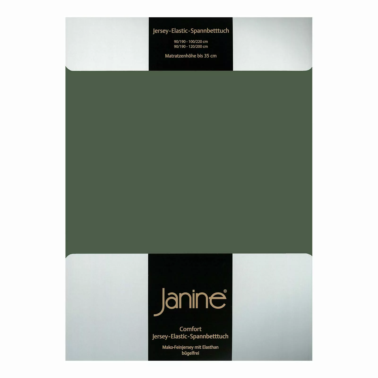 Janine Janine Spannbetttuch Elastic-Jersey 5002 olivgrün Größe:  200x200 cm günstig online kaufen
