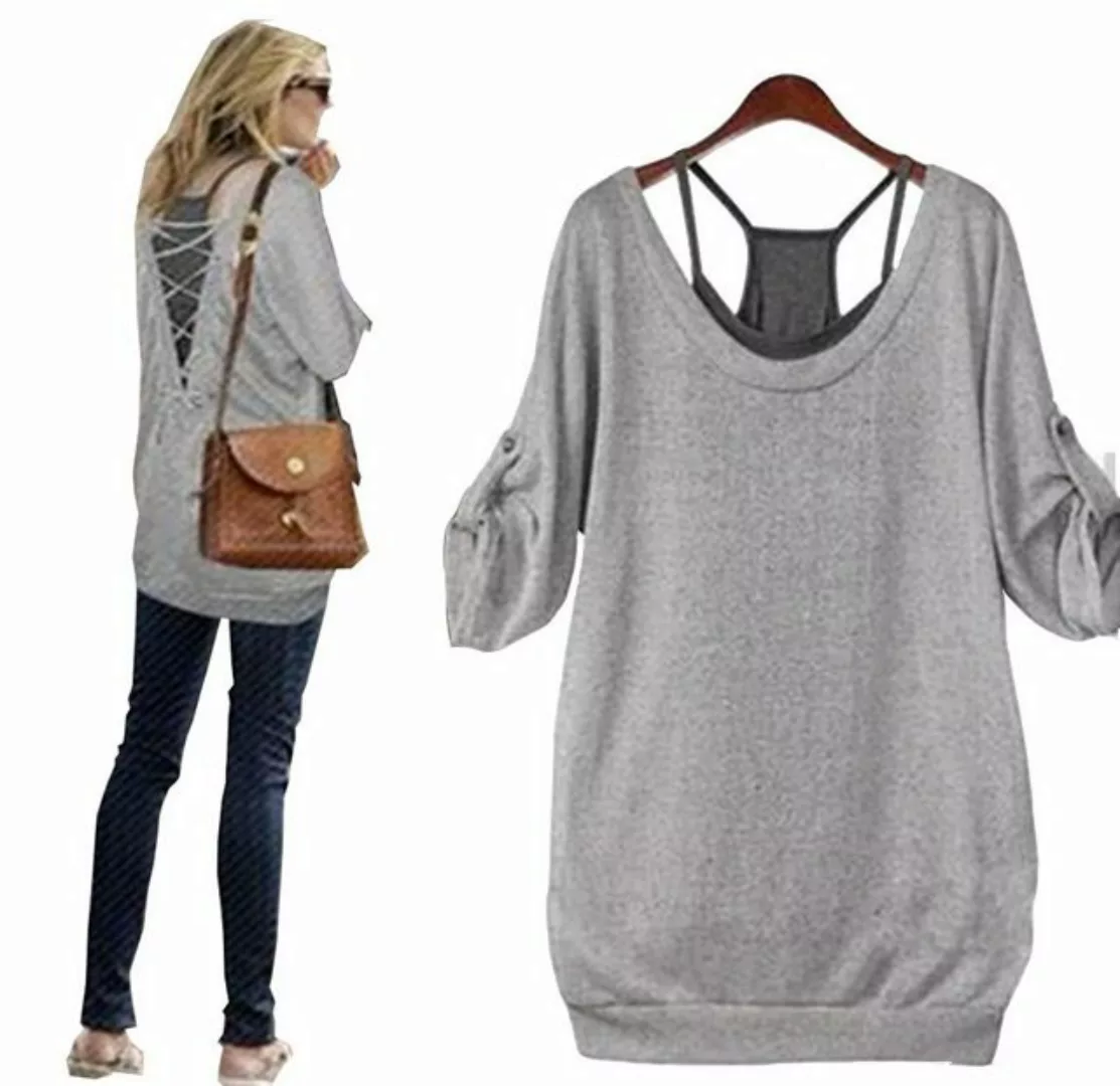 Mississhop Longpullover Damen Oberteil Tunika Longshirt + Top (2 in 1) M. G günstig online kaufen