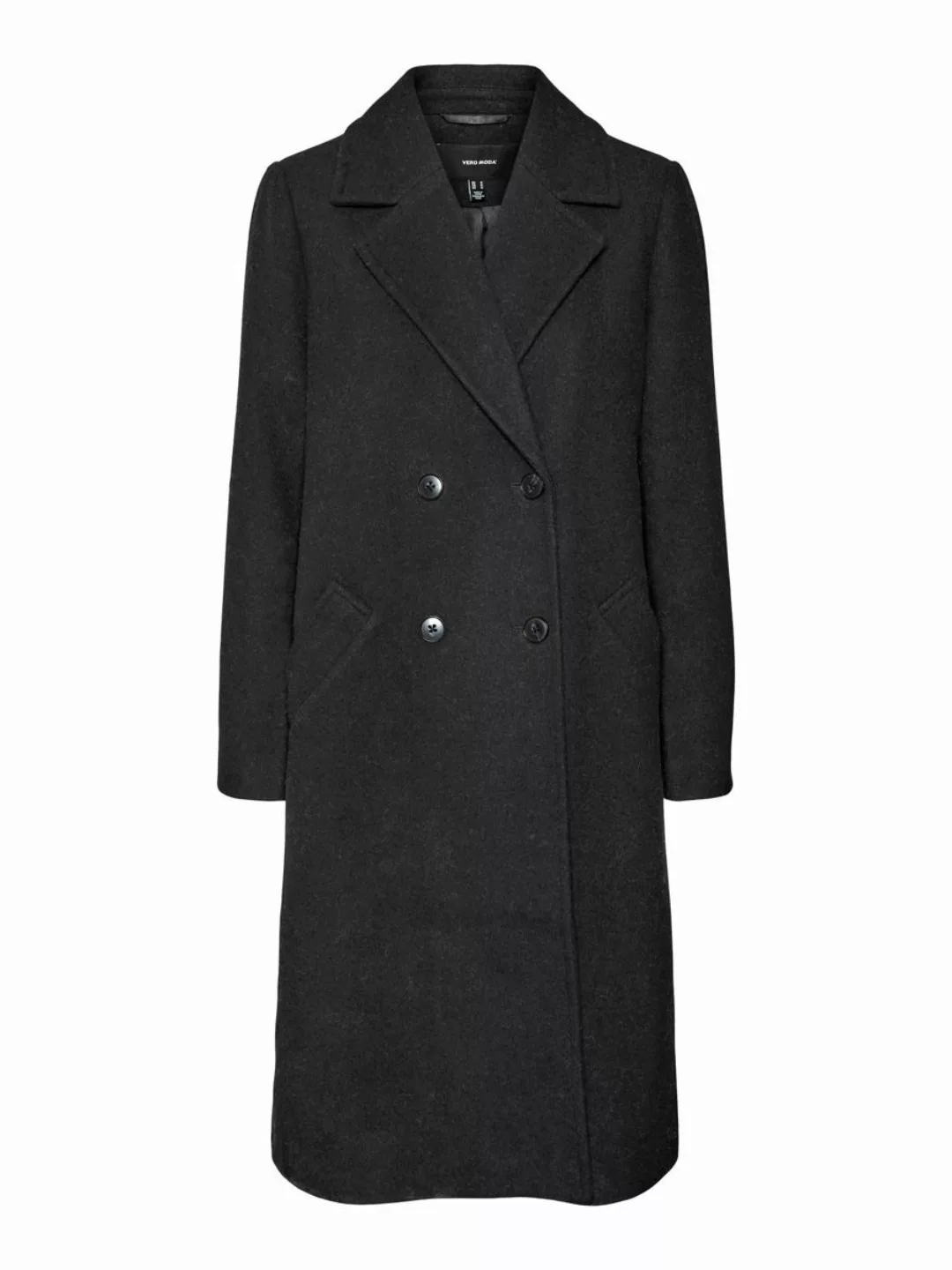 VERO MODA Langer Woll Mantel Damen Grau günstig online kaufen