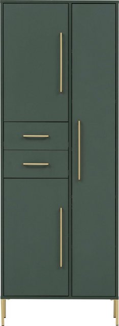 welltime Garderobenschrank "Kent mit goldfarbenen Griffen", Breite 67,1 cm, günstig online kaufen